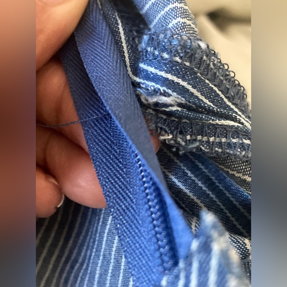 Blashe Blue & White Striped Romper. Size Medium. - Picture 7 of 9